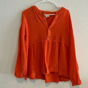 Coral Long Sleeve Blouse